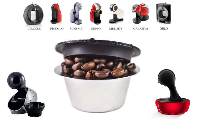 Capsule rechargeable compatible machine à café Dolce Gusto avec couver 